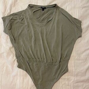 Express Sage Green Women's Bodysuit Top